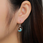 Larimar Ocean Wave Drop Earrings in 925 Sterling Silver