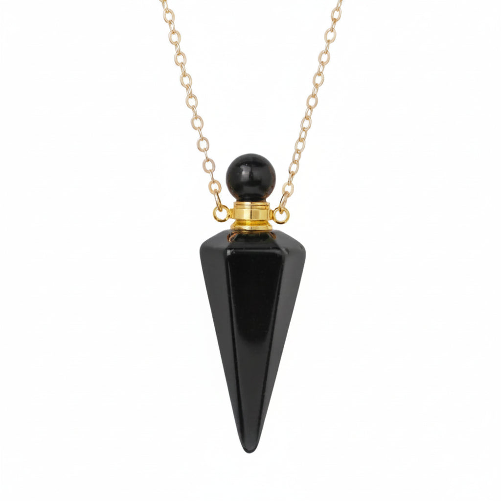 Crystal Essential Oil Diffuser Necklace — Natural Gemstone Healing Pendant