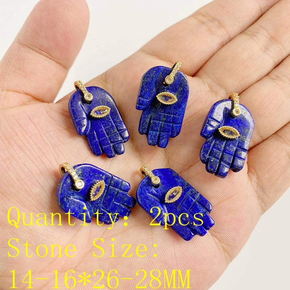 Lapis Lazuli Gemstone Charms & Connectors | Natural Stone Jewelry Making Supplies