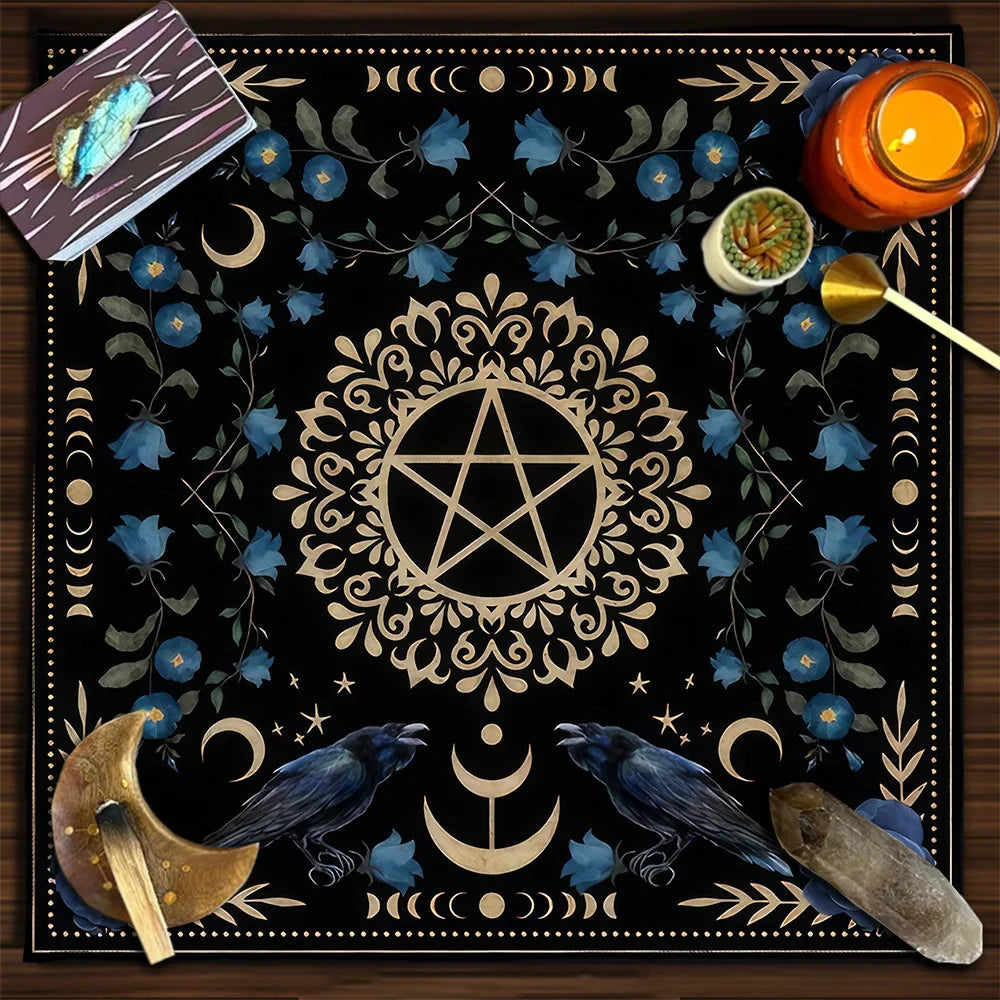 Rainbow Flower of Life Altar Cloth — Sacred Geometry Tarot Mat