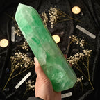 Green Fluorite Tower — Natural Crystal Point