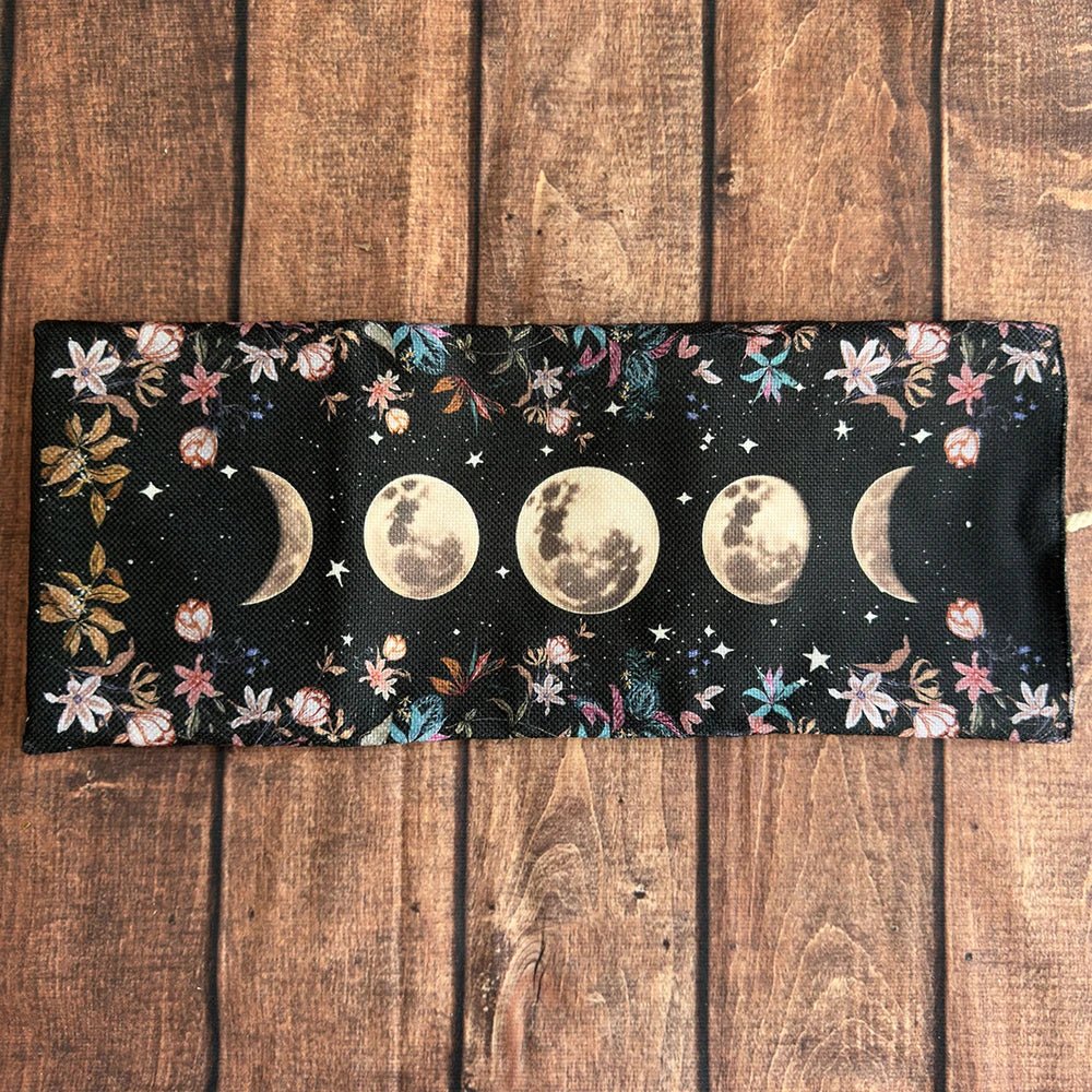 Lunar Phase Tarot Storage Pouch — Celestial Moon Card Wrap