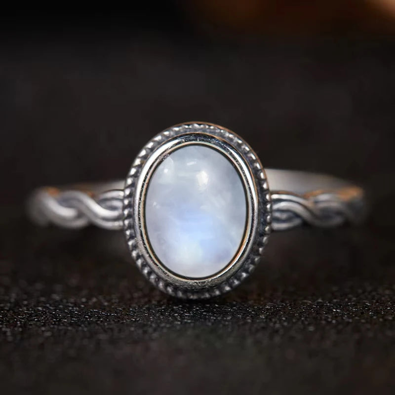 Moonstone 925 Silver Ring | Natural Gemstone Ring
