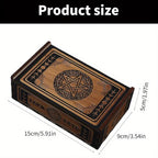 Wooden Tarot Card Storage Box | Engraved Sliding Lid | Choose Your Design