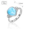 Larimar Teardrop Ring in 925 Sterling Silver