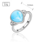 Larimar Teardrop Ring in 925 Sterling Silver