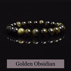 Golden & Silver Obsidian Crystal Bracelet — Protection & Grounding