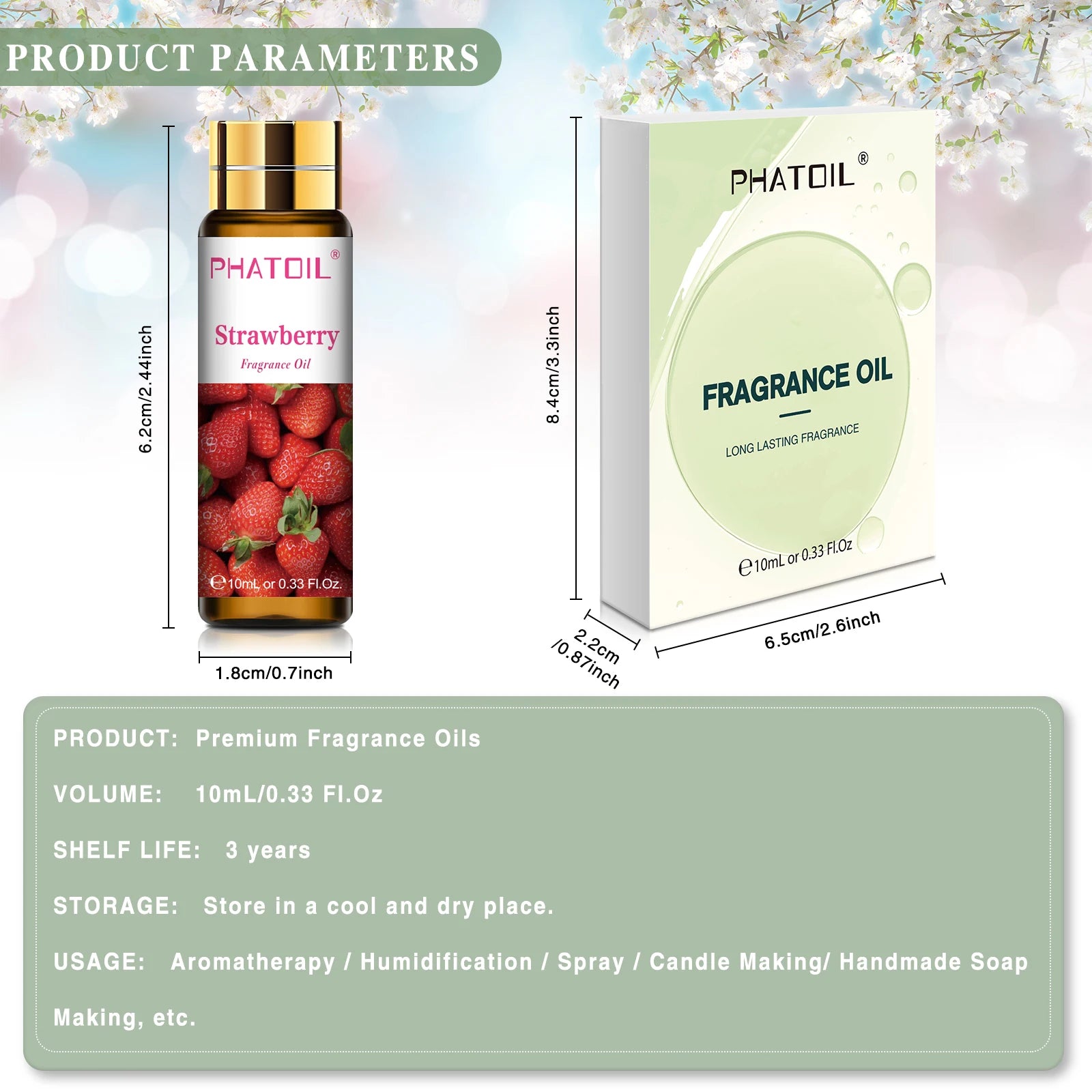 10ml Sweet Fruit Fragrance Oil for Diffuser, Candle Making & DIY — 30+ Scents