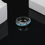 Larimar Geometric Bezel 925 Sterling Silver Ring
