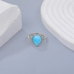 Larimar Teardrop Ring in 925 Sterling Silver
