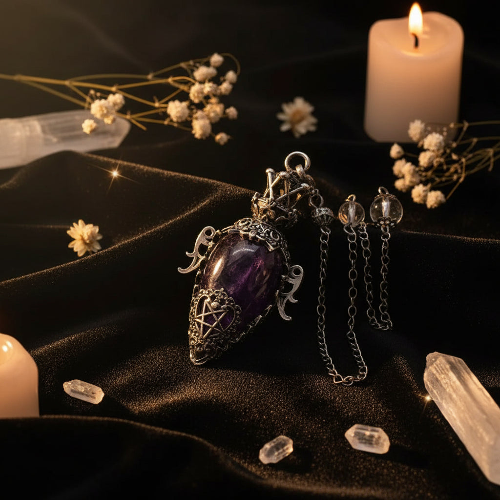 Natural Crystal Pendulum for Dowsing & Spiritual Divination — Genuine Gemstone