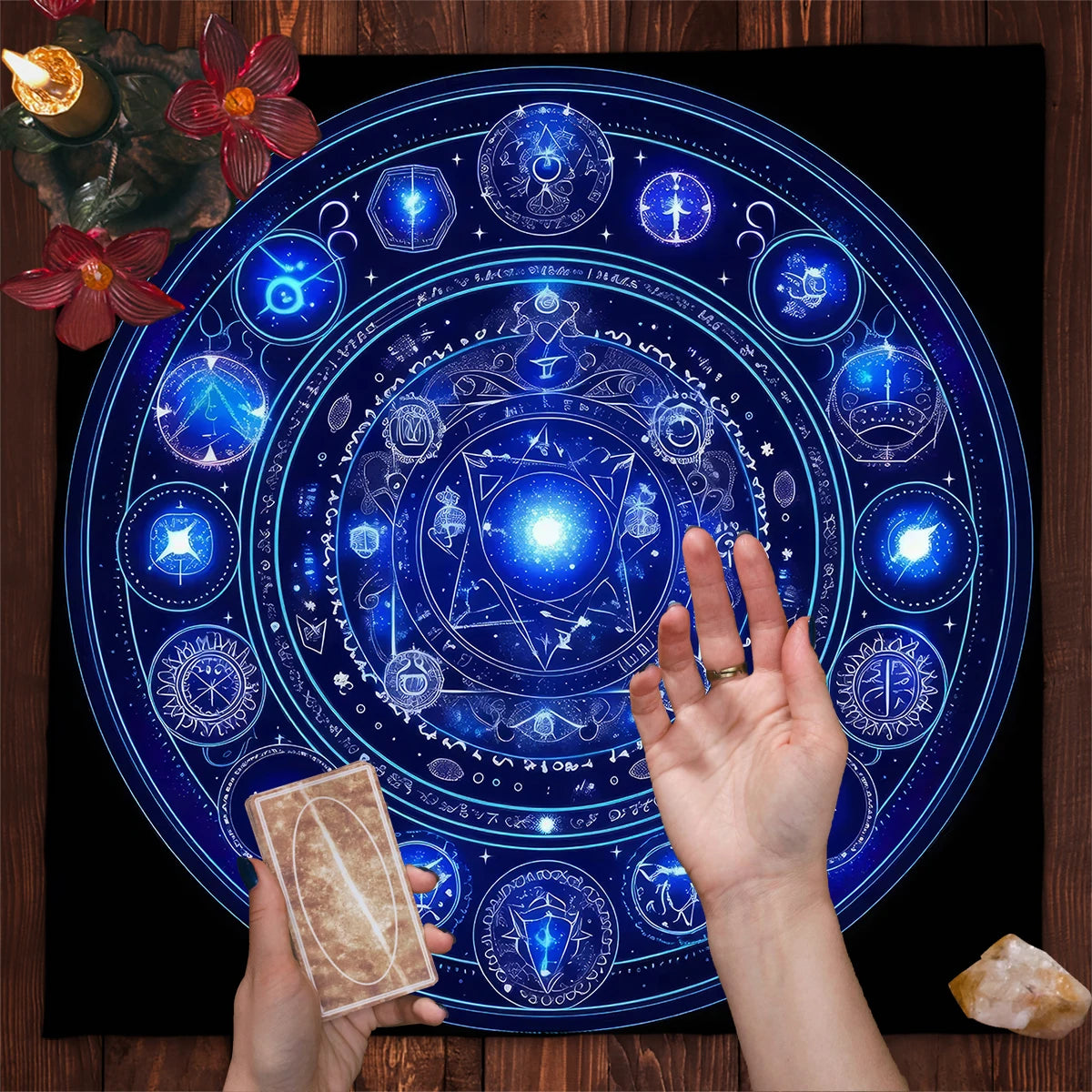 Mandala Flower of Life Altar Cloth — Sacred Geometry Tarot Mat
