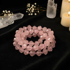 Madagascar Rose Quartz Irregular Bead Bracelet | Natural Gemstone