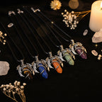 Dragon Crystal Point Pendant Necklace — Natural Gemstone Talisman