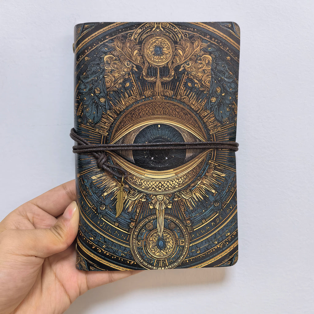 All-Seeing Eye Leather Journal — Refillable Vintage Travel Notebook