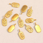 Zodiac Tag Pendant Necklace — 18K Gold Embossed Star Sign