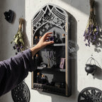 Gothic Arch Wall Cabinet – Wooden Crystal Display Case & Altar Organizer