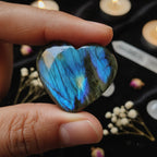 Labradorite Heart Cabochon Set | Natural Flashy Stone