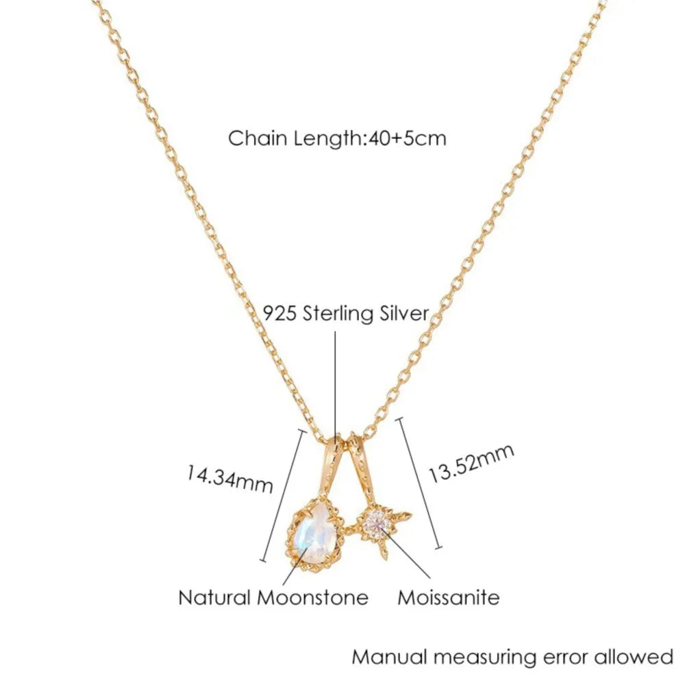 Double Moonstone Star Talisman Necklace