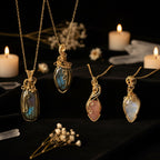 Wire-Wrapped Gemstone Pendant Necklace | Labradorite, Moonstone & Sunstone