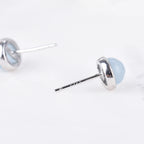Aquamarine Round Stud Earrings | 925 Sterling Silver