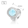 Larimar Filigree Statement Ring in 925 Sterling Silver