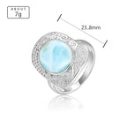Larimar Filigree Statement Ring in 925 Sterling Silver