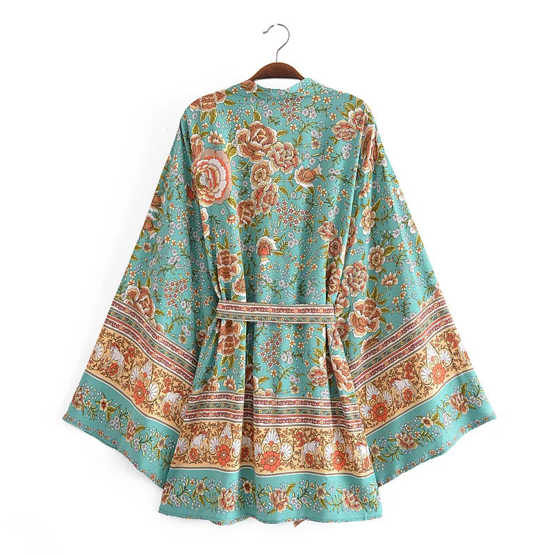 Boho Floral Kimono Robe