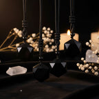 Black Obsidian Hexagram Pendant Necklace — Sacred Geometry Protection Amulet