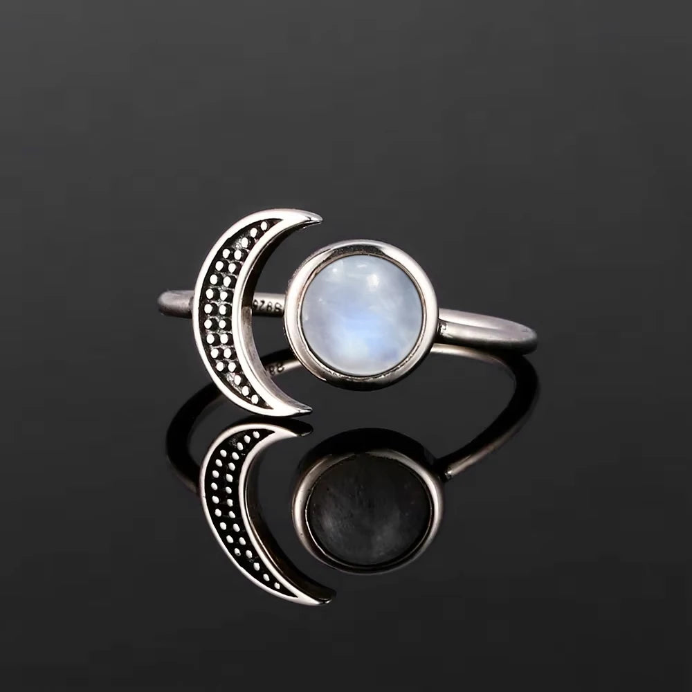 Moonstone 925 Silver Ring | Natural Gemstone Ring