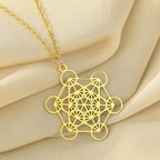 Metatron's Cube & Seed of Life Pendant Necklace | Sacred Geometry | Silver or Gold