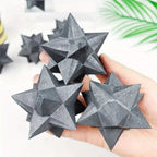 Shungite Merkaba Star | Hand-Carved Sacred Geometry Crystal
