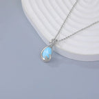 Larimar Teardrop Pendant Necklace, Dolphin Swirl