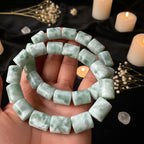 Green Angelite Barrel Bead Bracelet