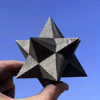 Shungite Merkaba Star | Hand-Carved Sacred Geometry Crystal