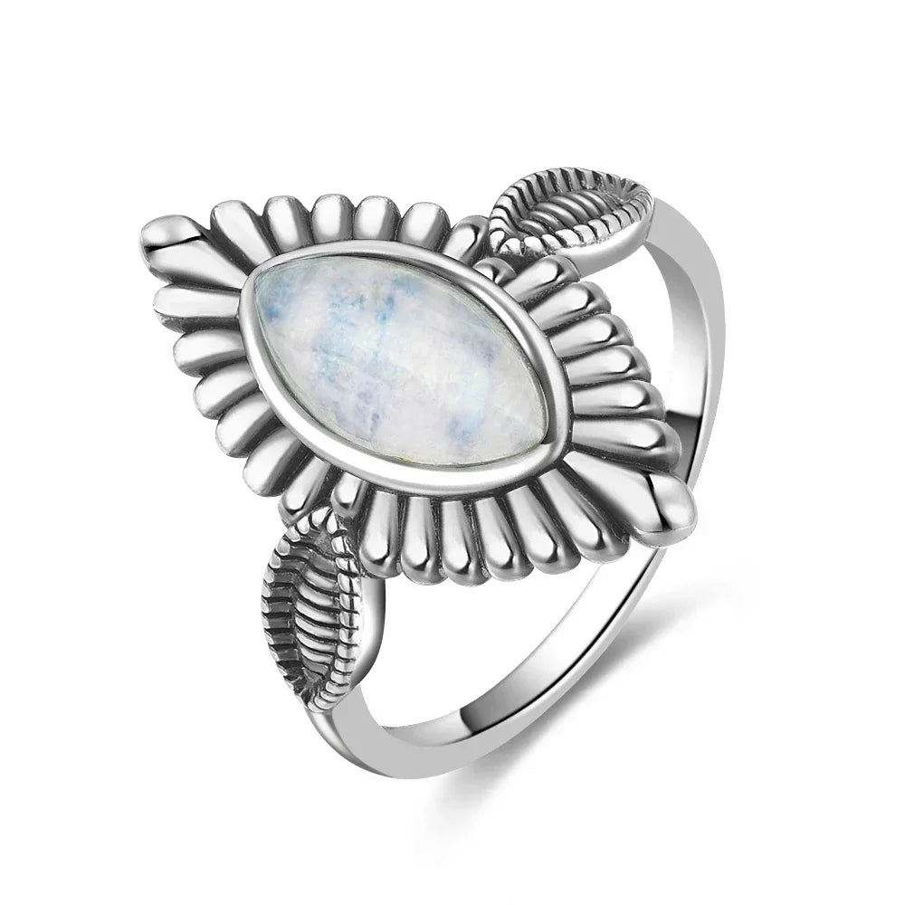 Moonstone 925 Silver Ring | Natural Gemstone Ring
