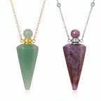 Crystal Essential Oil Diffuser Necklace — Natural Gemstone Healing Pendant