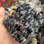 Natural Black Tourmaline Oval Bead Bracelet