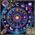 Celestial Zodiac Altar Cloth — 12 Signs Astrology Tarot Mat