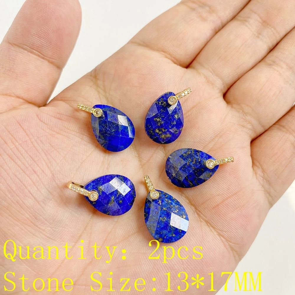 Lapis Lazuli Gemstone Charms & Connectors | Natural Stone Jewelry Making Supplies