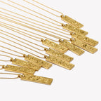 Zodiac Bar Pendant Necklace — 18K Gold & Silver Rectangle Star Sign