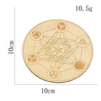 Metatron's Cube Crystal Grid Board | Sacred Geometry Wood Altar Plate