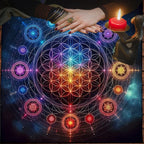 Mandala Flower of Life Altar Cloth — Sacred Geometry Tarot Mat