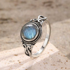 Natural Labradorite Ring — 925 Sterling Silver