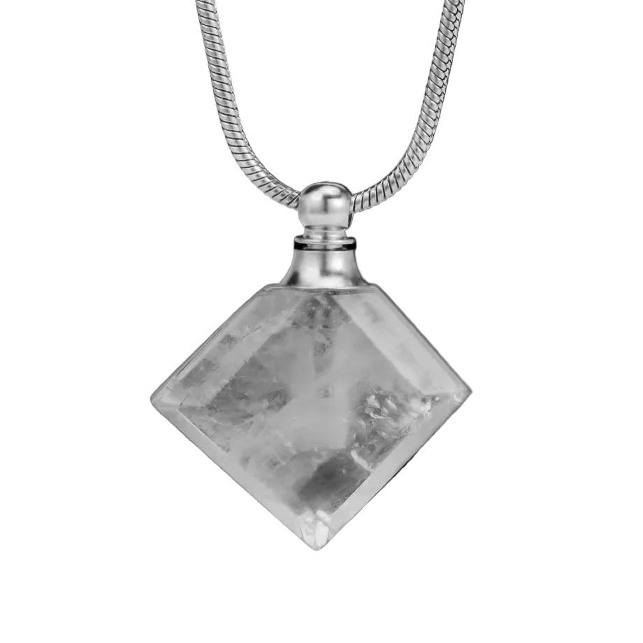 Crystal Essential Oil Diffuser Necklace — Natural Gemstone Healing Pendant