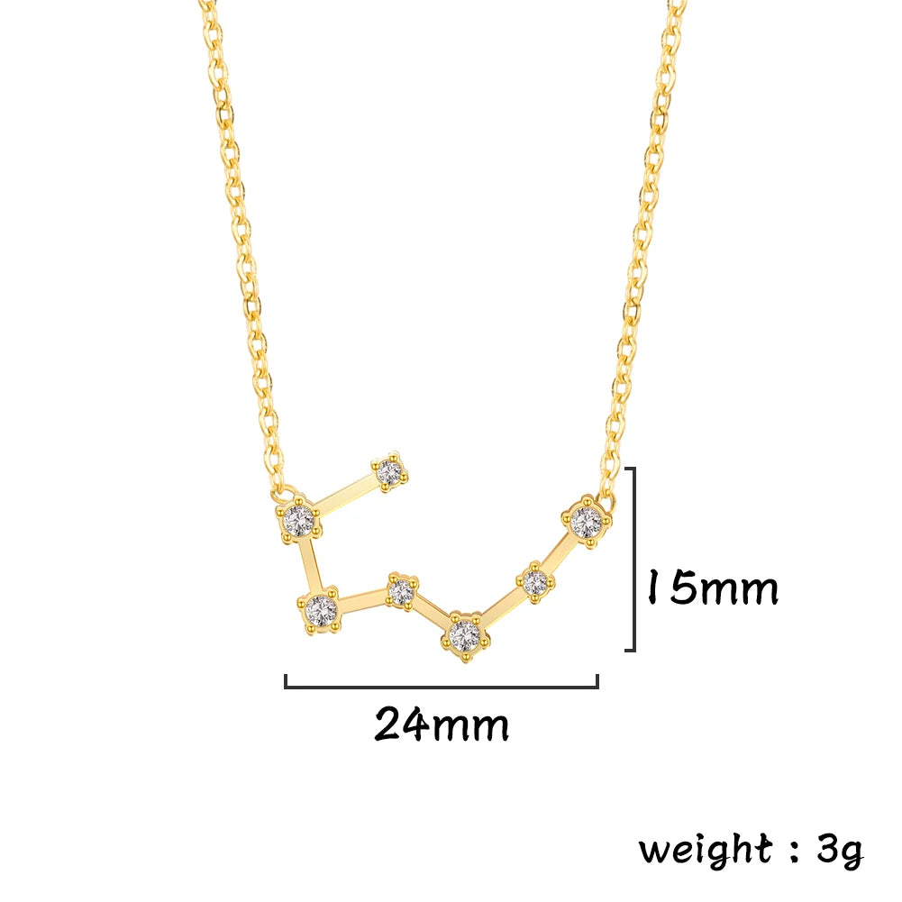 Zodiac Constellation Necklace — Silver & Gold Star Sign Pendant