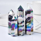 Aura Zebra Crystal Point Tower | Black & White Quartz Obelisk
