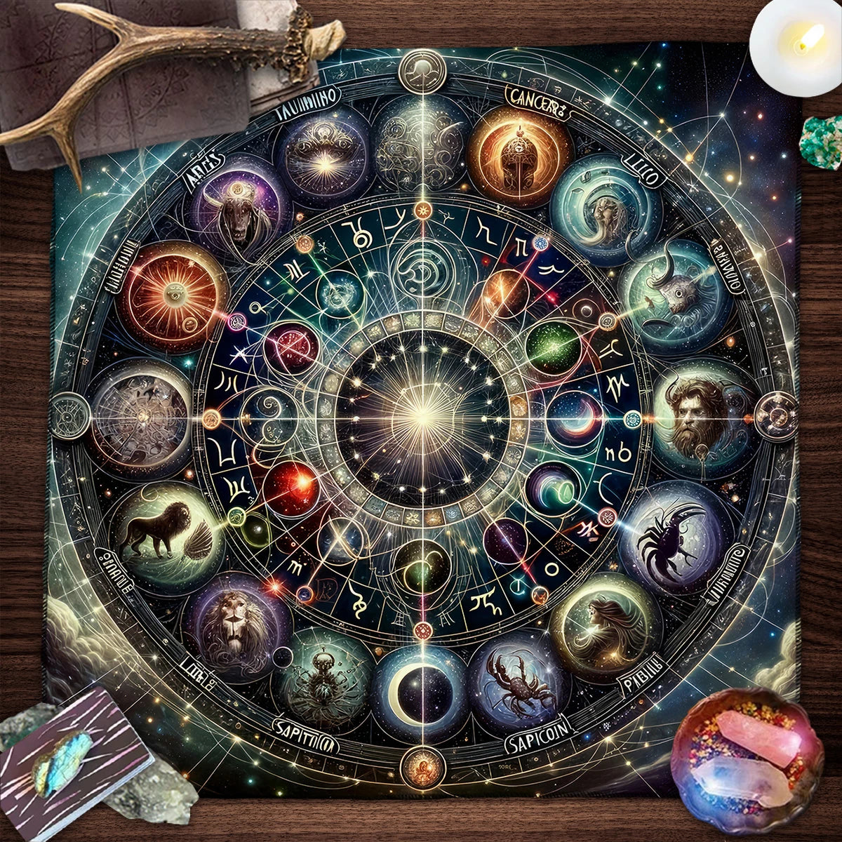 Mandala Flower of Life Altar Cloth — Sacred Geometry Tarot Mat