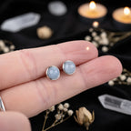 Aquamarine Round Stud Earrings | 925 Sterling Silver