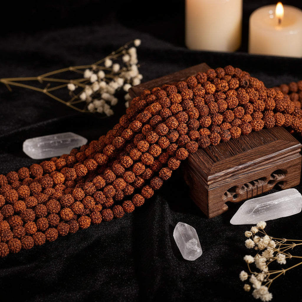Rudraksha Mala Beads | 108 Count Meditation & Prayer Beads for Bracelet Making